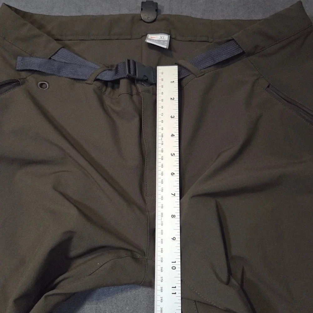 Nike Hiking Pants Womens XL Olive Green Fit Dry Belted Outdoor Trousers